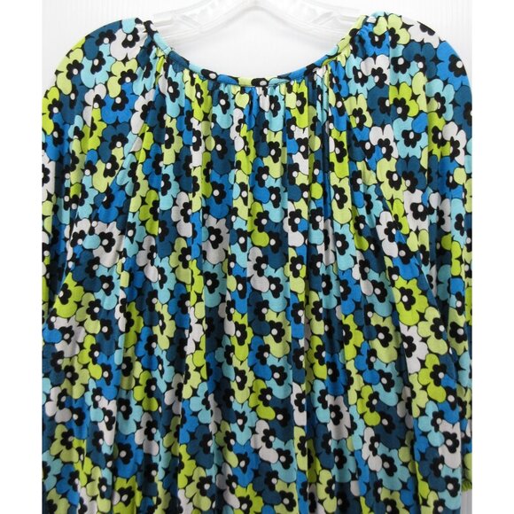 Michael Kors Top 2X Plus Pullover Blouse Floral Scoop Neck Colorful - Picture 7 of 9